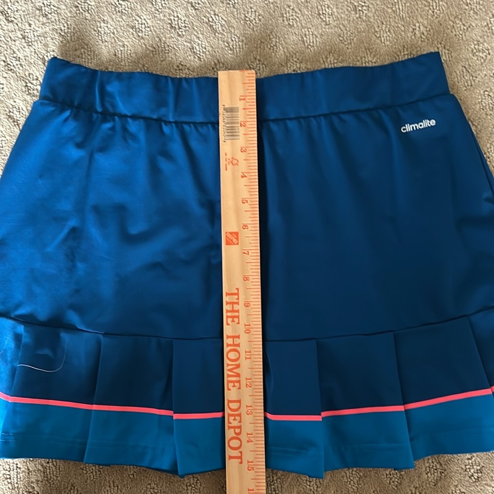 Adidas Climalite Blue Pleated Hem Tennis Golf Skort Skirt - Picture 5 of 8
